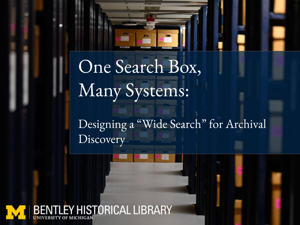 One Search Box, Many Systems title slide
